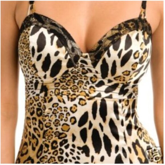 Guess Jeans Leopard  Print V-neck Cami Mini Slip Dress size 3 - Picture 7 of 16